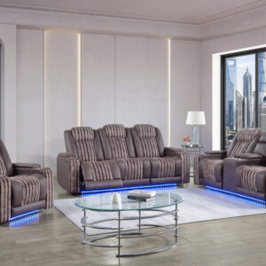 U8000 BROWN POWER CONSOLE RECLINING LOVESEAT/ POWER RECLINING SOFA/ POWER RECLINER W/ POWER HEADREST